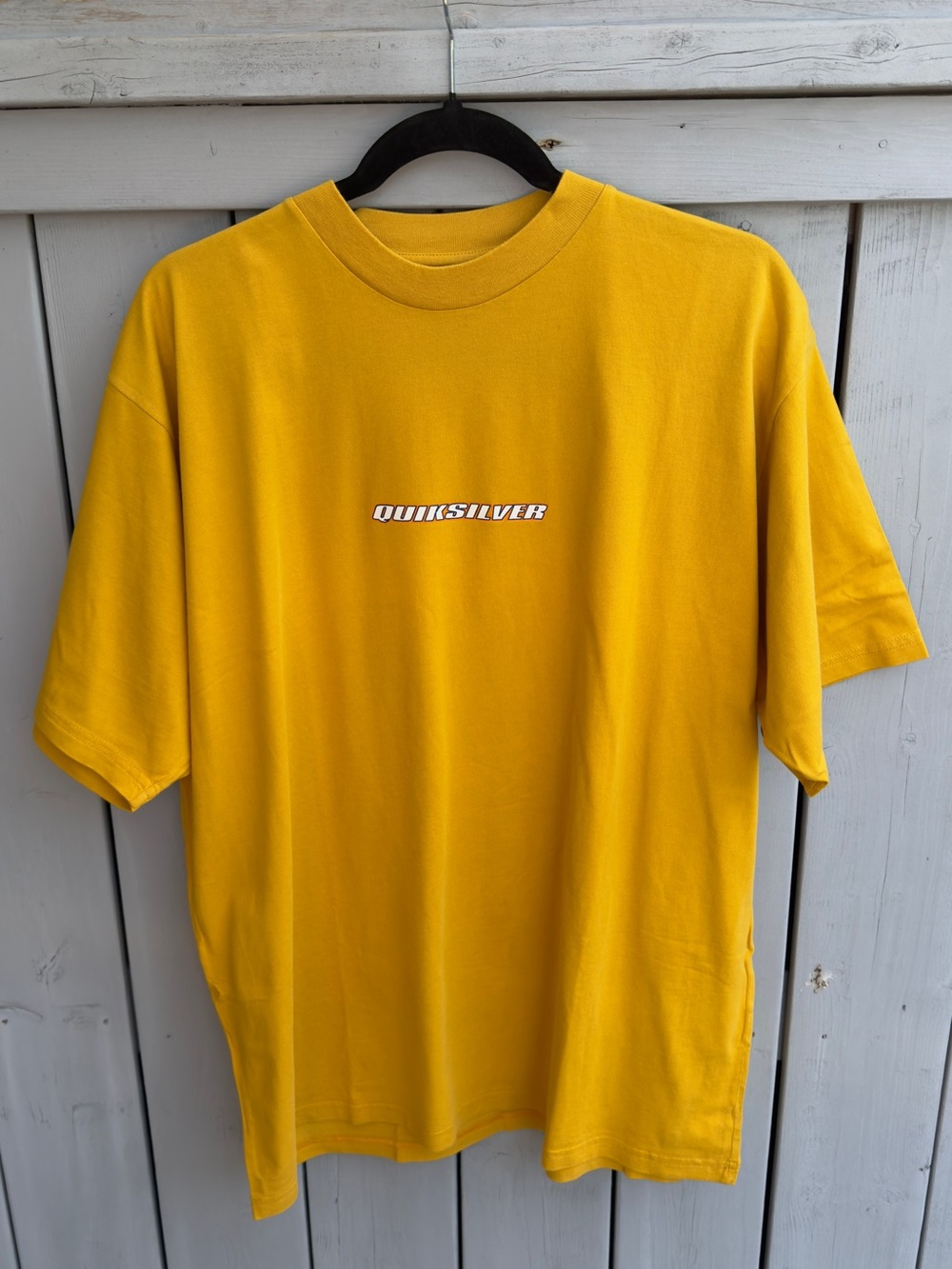 Vintage Y2K Quiksilver Surf Tee Yellow - Size Large